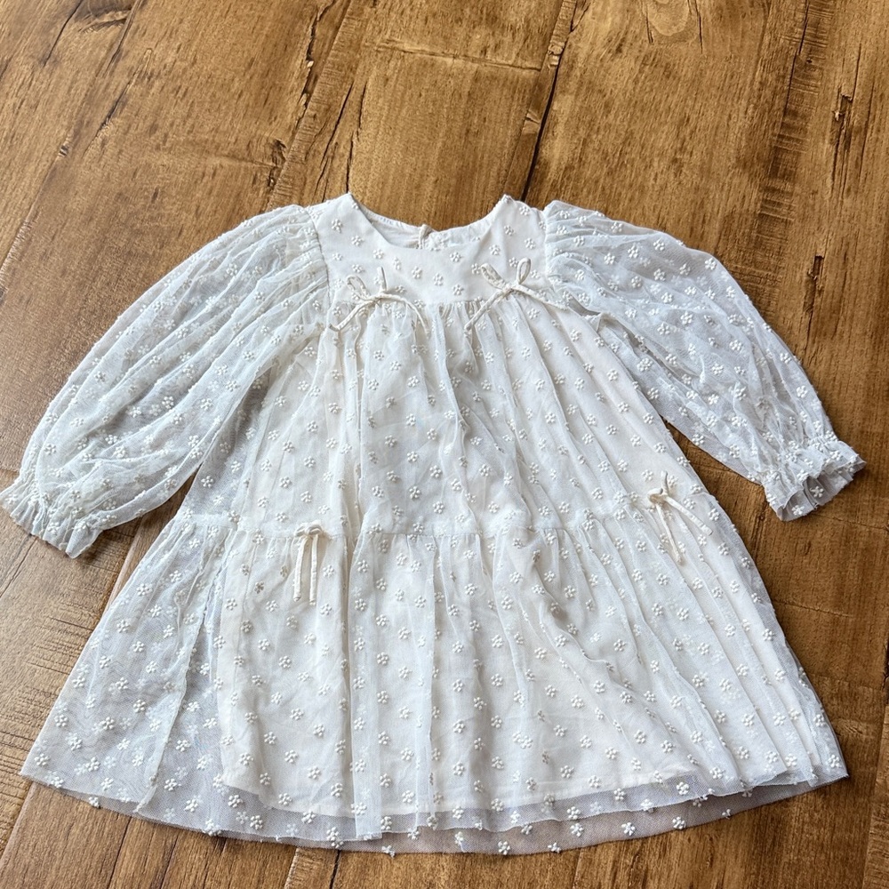 Zara Charming Off White Kids Dress